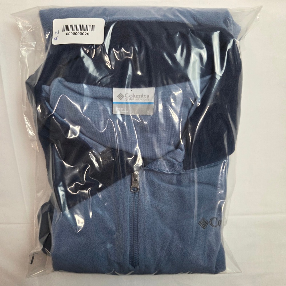 Columbia Fleece Quarter Zip Pullover AM6558 Mens L Blue Two Tone - Picture 8 of 8